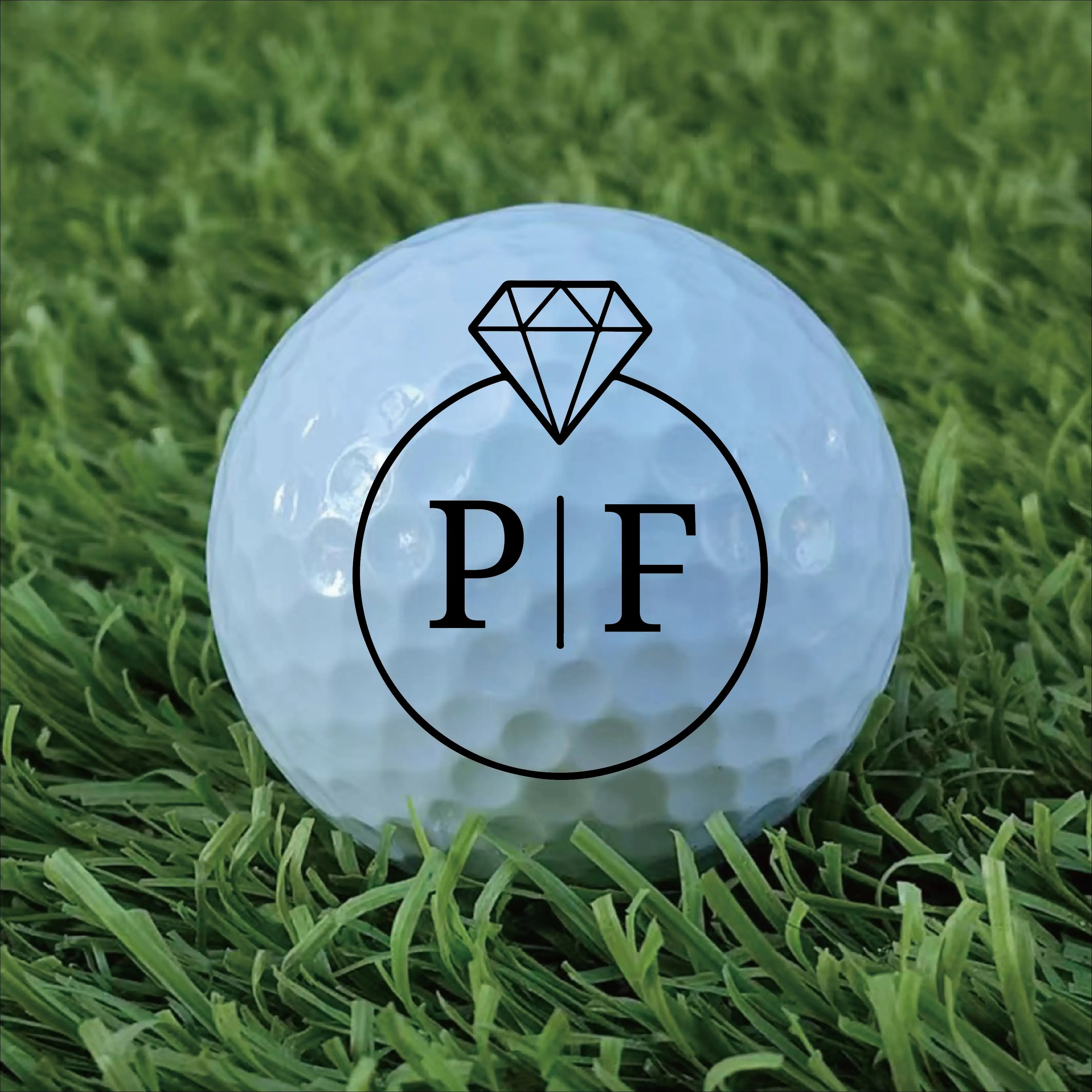 Slandas Initial Diamond Golf Ball Stamp